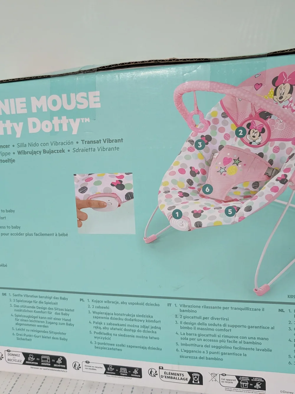 Disney Minnie Mouse Pink Infant Bouncer